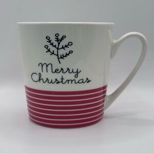 SLEIGH BELL BISTRO Red/White/Black Merry Christmas Holiday Coffee Mug, 16 Oz